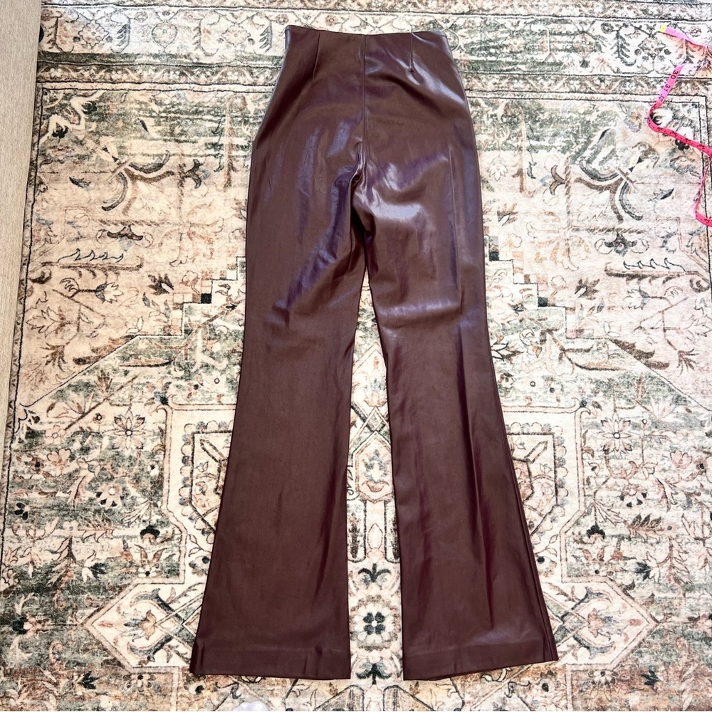 Aritzia Wilfred Roma Faux Leather Pant Purple Flare- 0 - Picture 8 of 8